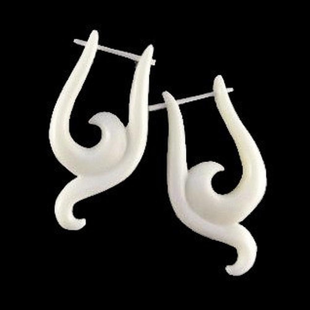 White Hoop Earrings | Boho Earrings