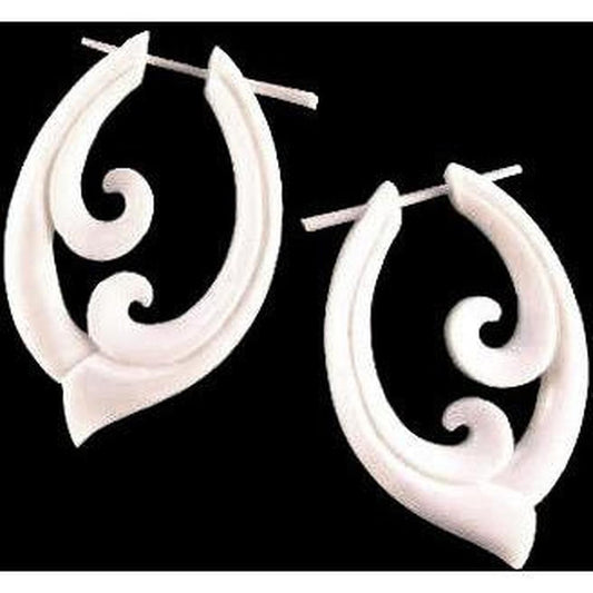 Bone Earrings | Tribal Jewelry :|: Pura Vida. Bone Earrings, 1 inch W x 1 3/4 inch L. Tribal Jewelry | Bone Earrings