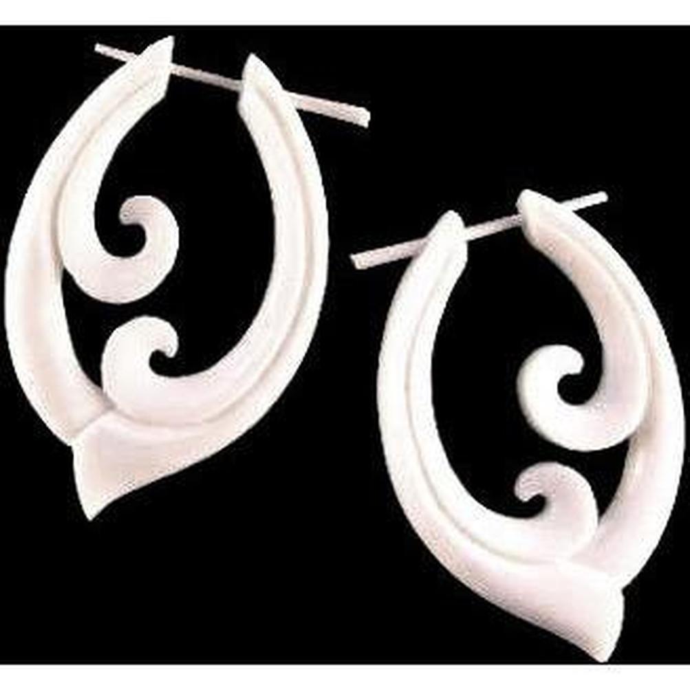 Tribal Jewelry :|: Pura Vida. Bone Earrings, 1 inch W x 1 3/4 inch L. Tribal Jewelry | Bone Earrings