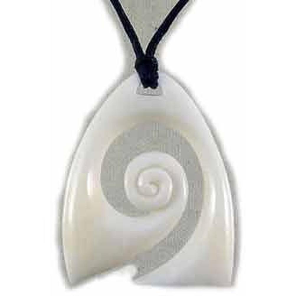 Wave with Engravings | Bone Necklace – Makana Hut