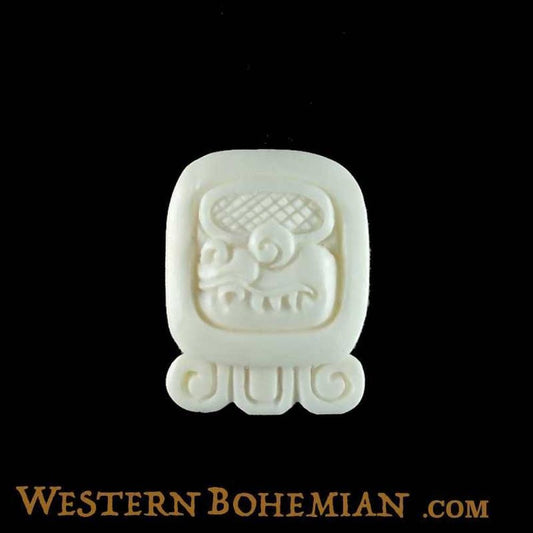 White Earth tone jewelry | Bone Jewelry :|: Chicchan. Mayan Glyph. Bone Necklace. Carved Jewelry. | Tribal Jewelry 