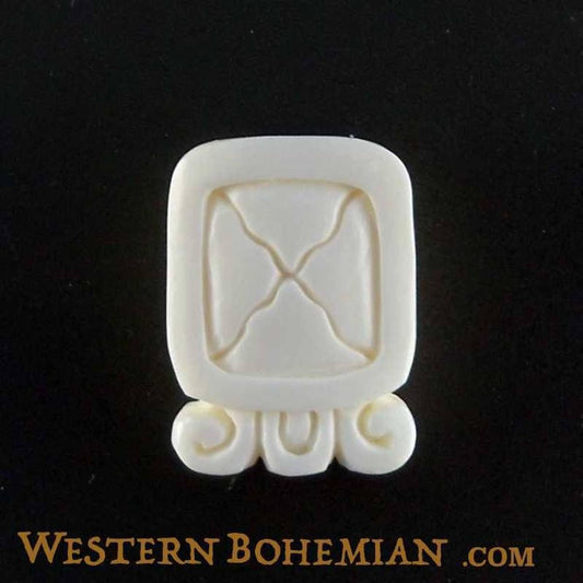 Mens Carved Jewelry and Earrings | Bone Jewelry :|: EtzNab. Mayan Glyph. Bone Necklace. Carved Jewelry. | Tribal Jewelry 