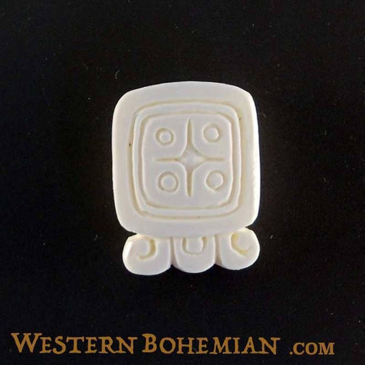 Unisex Carved Jewelry and Earrings | Bone Jewelry :|: Lamat. Mayan Glyph. Bone Necklace. Carved Jewelry. | Tribal Jewelry 