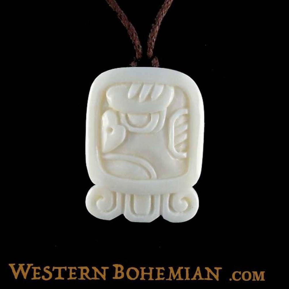 Bone Jewelry :|: Men. Mayan Glyph. Bone Necklace. Carved Jewelry. | Tribal Jewelry 