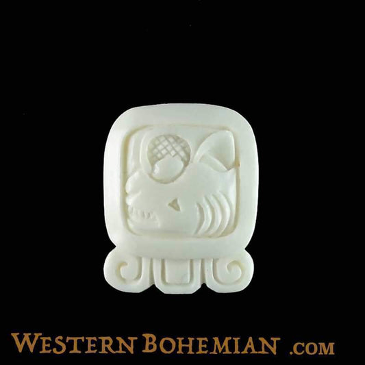 Mens Carved Jewelry and Earrings | Bone Jewelry :|: Oc. Mayan Glyph. Bone Necklace. Carved Jewelry. | Tribal Jewelry 