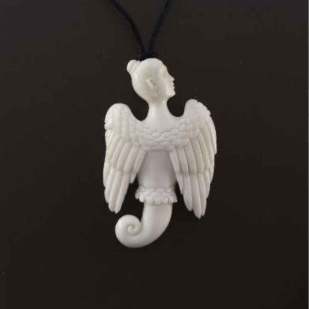 Bone Jewelry :|: Celestial Seraphim. Bone Necklace. Carved Jewelry. | Tribal Jewelry 