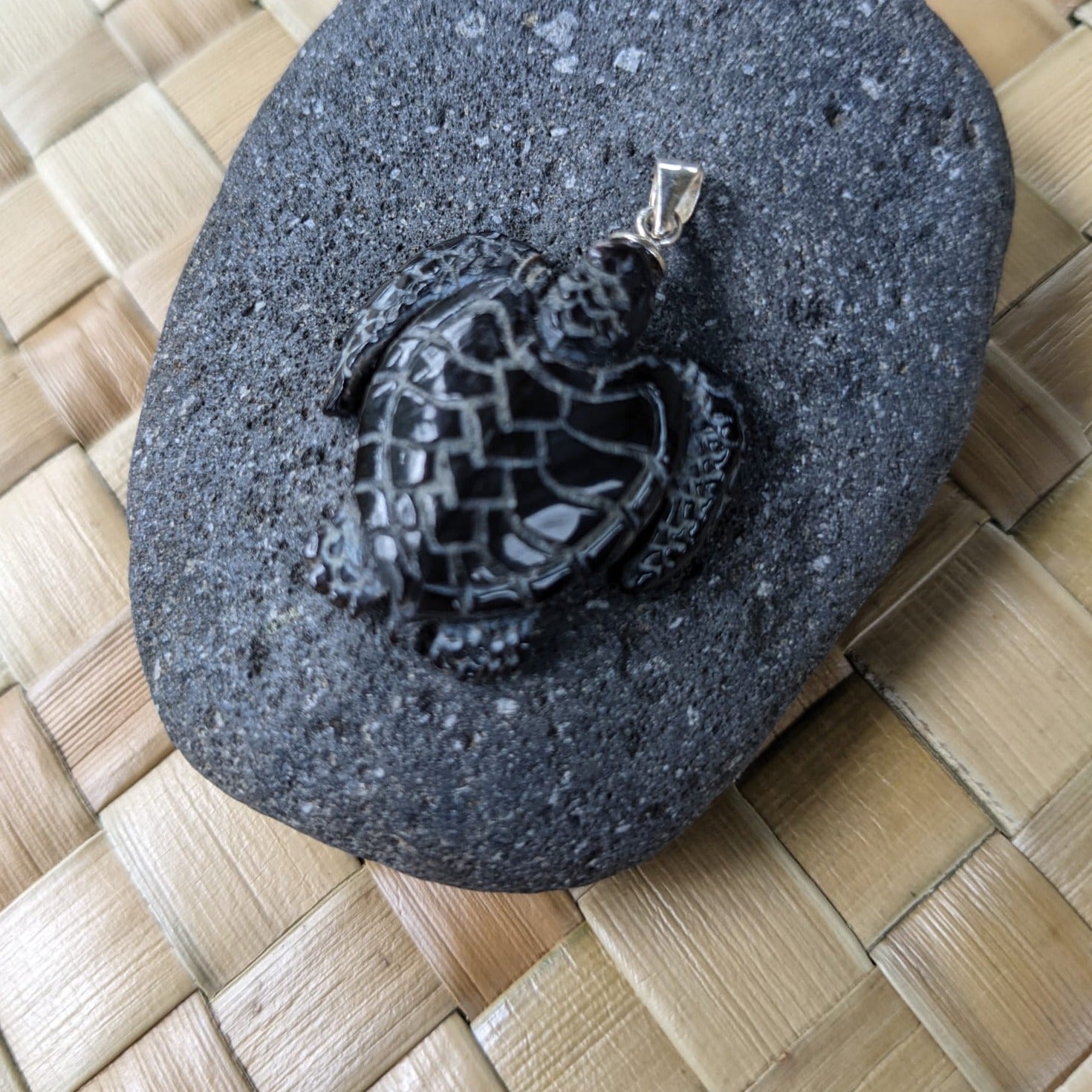 carved turtle charm