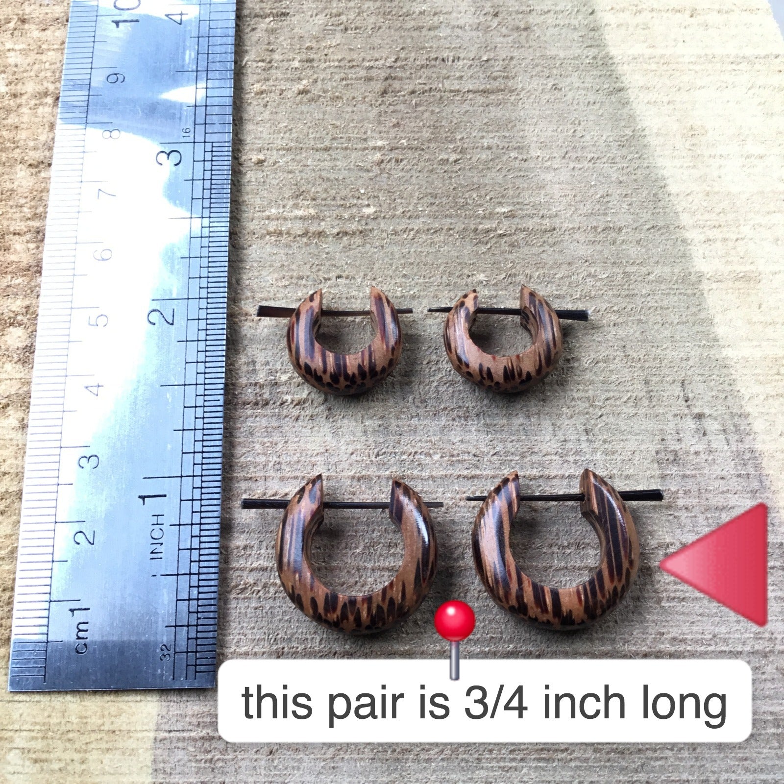 coconut earrings sizes