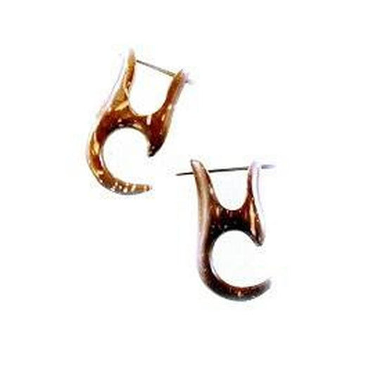 Peg Natural Jewelry | Coconut Jewelry :|: Basic Talon. coconut shell earrings. | Wooden Earrings
