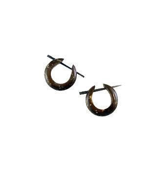 Wood Earrings :|: Coconut Shell Basic Hoops, 5/8 inches L x 5/8 inches W | Hoop Earrings