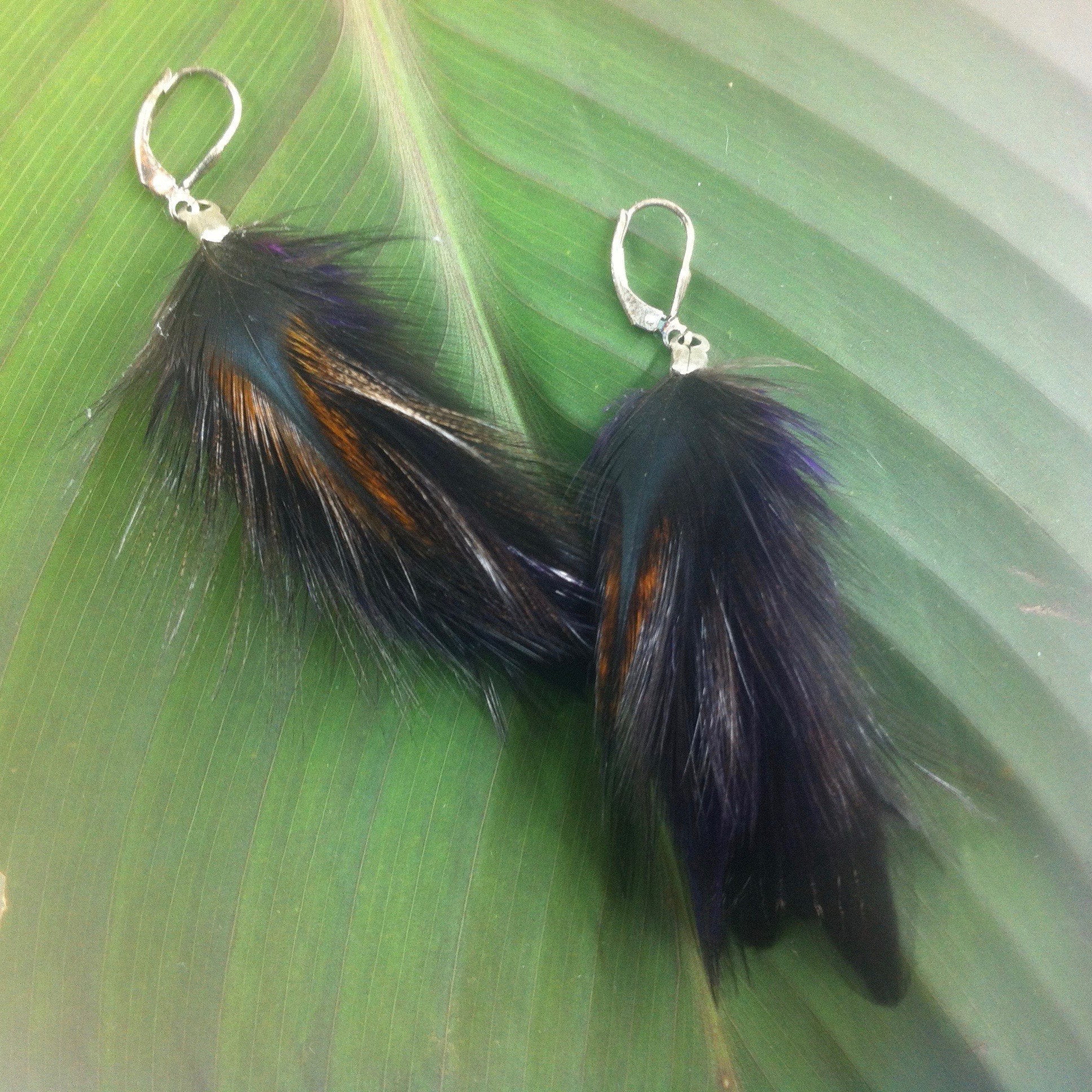 Tribal Earrings :|: Midnight Dream. | Feather Earrings