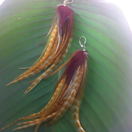Feather Carved Jewelry and Earrings | Tribal Earrings :|: Sunrise.