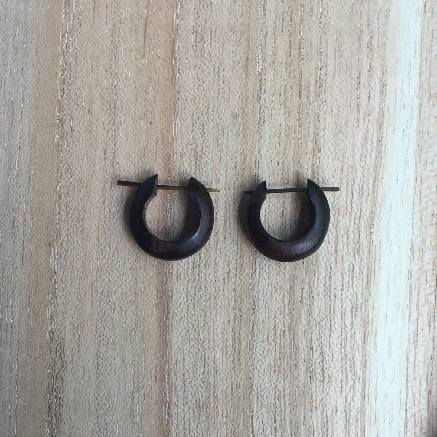 hoop earrings, wood