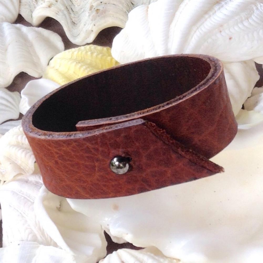 Buttery oiled deerskin and textured bull leather bracelet / anklet.