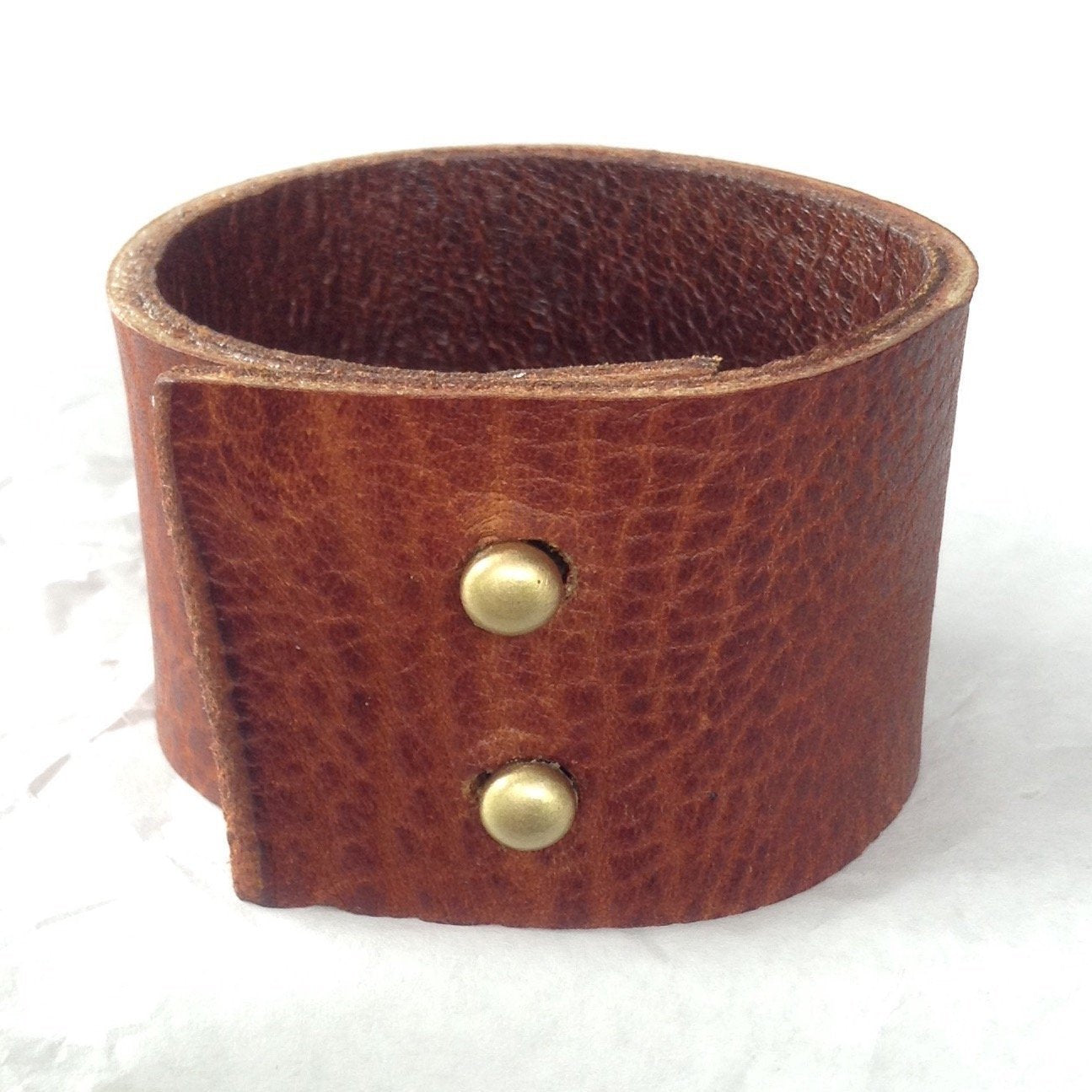 Leather Cuff, Deep Textured Bull leather and oiled deerskin bracelet.