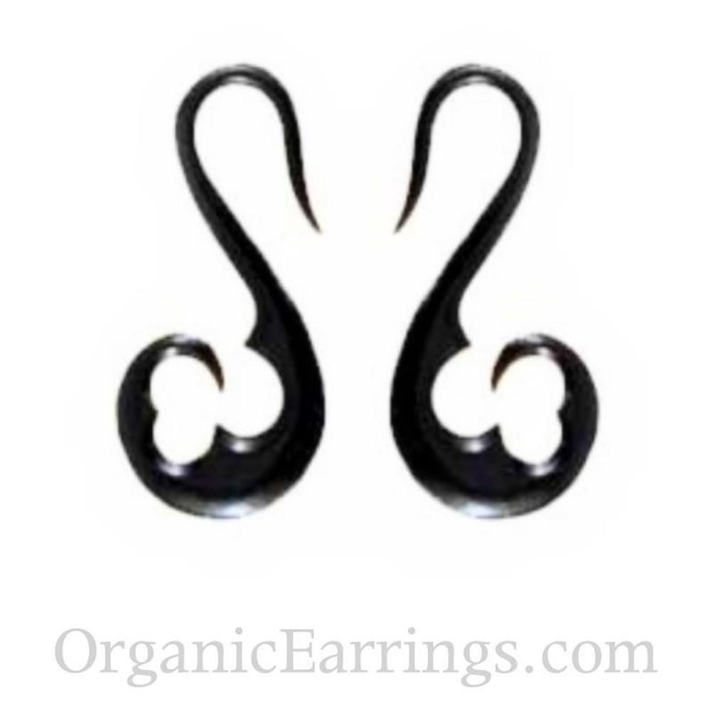 Tribal Body Jewelry :|: Black french hook, 10 gauge earrings