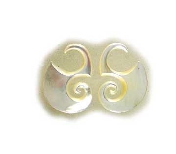 8g Gauged Earrings and Organic Jewelry | Organic Body Jewelry :|: Dayak Hooks. mother of pearl 8g, Organic Body Jewelry. | 8 Gauge Earrings
