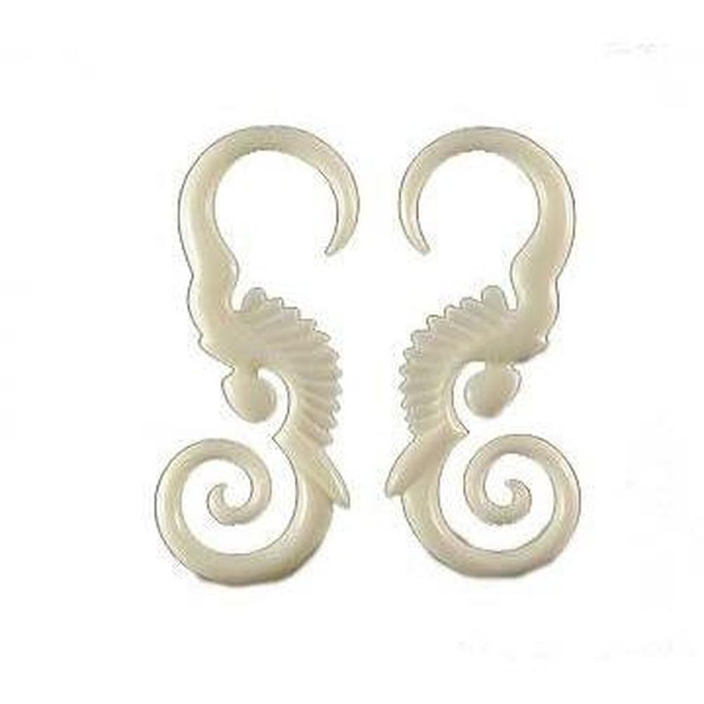 Gauges :|: Mermaid. Bone, 8 gauge earrings.