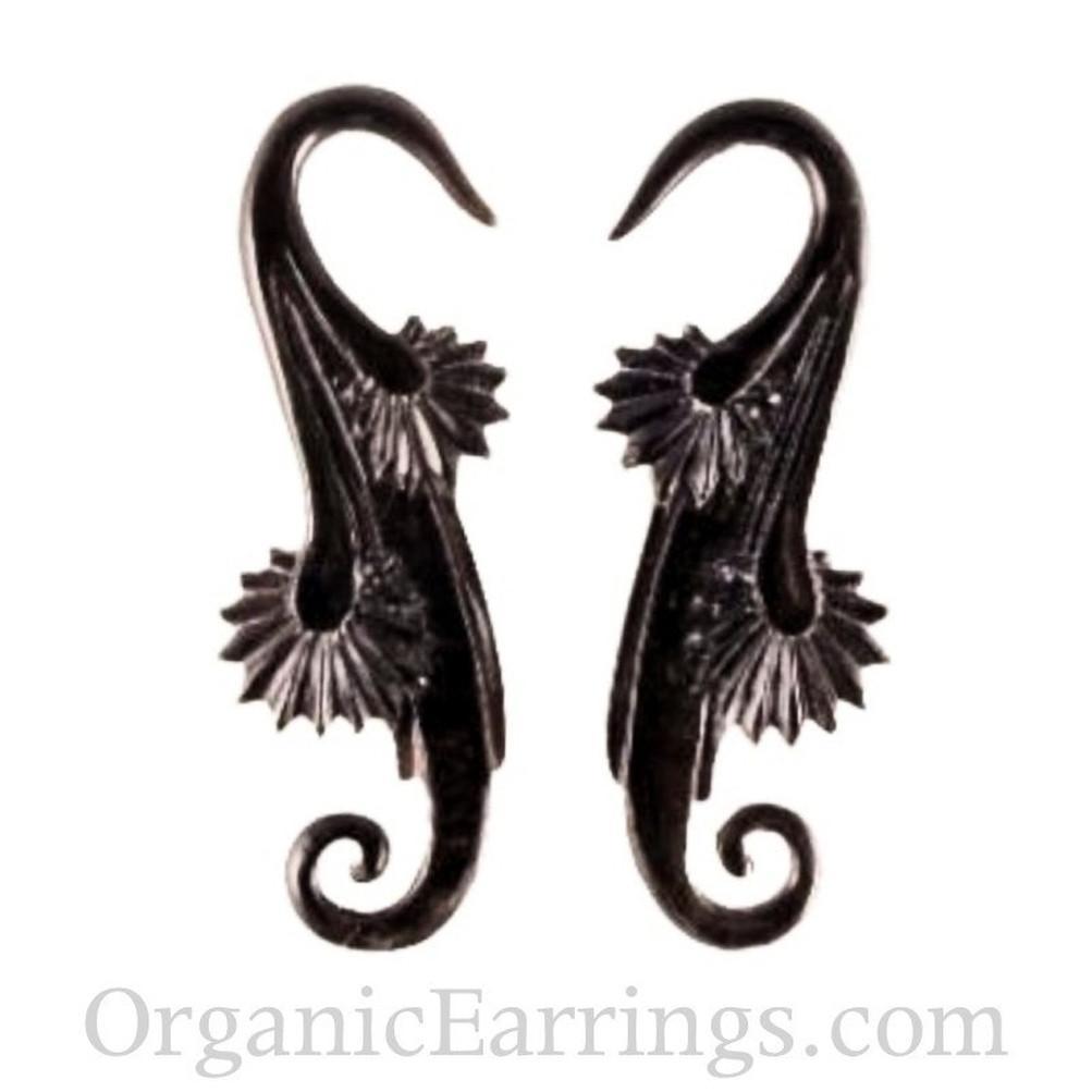 Gauges :|: Willow, 8 gauge earrings, black.
