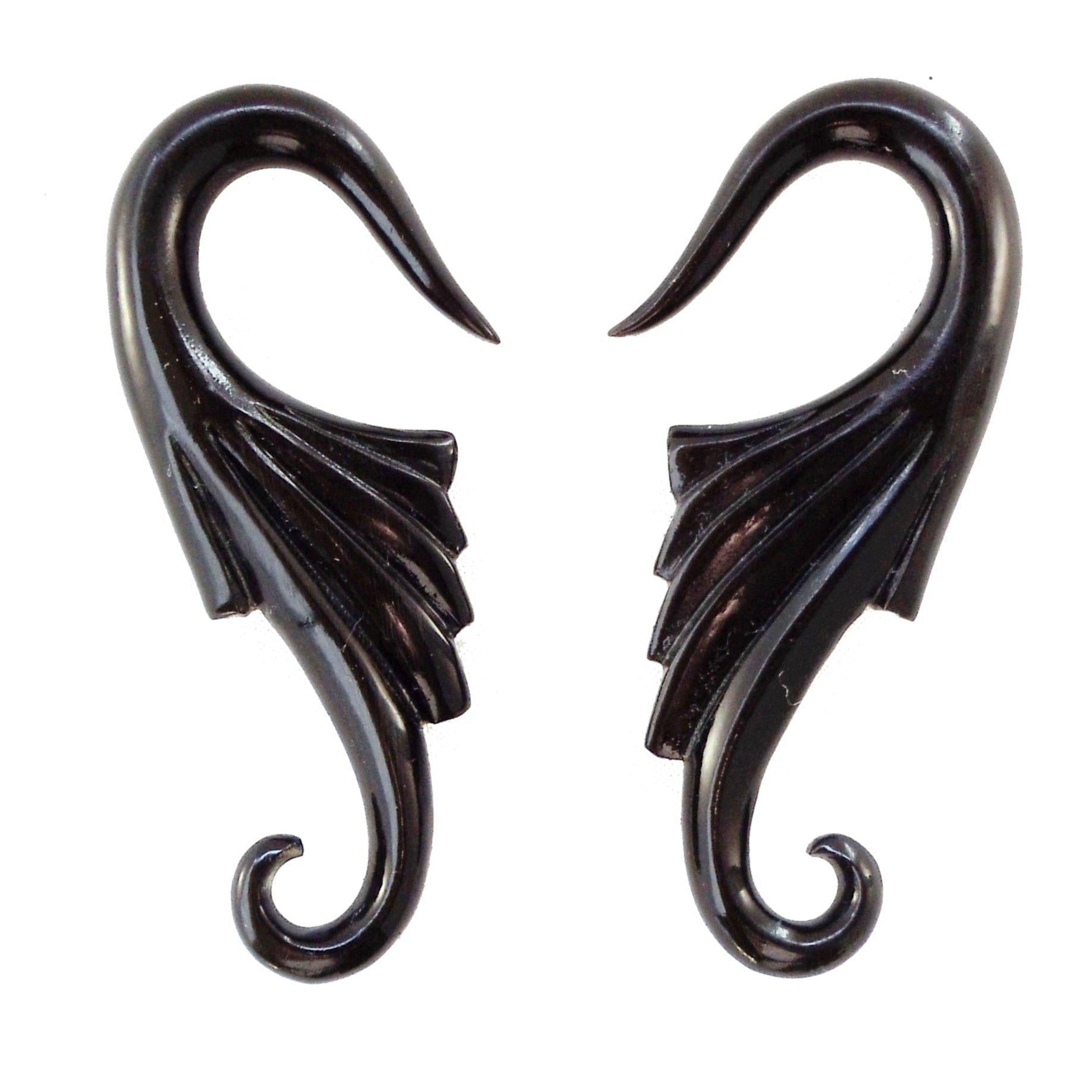 Body Jewelry :|: Nouveau Wings. Horn 4g, Organic Body Jewelry. | Gauges horn carved jewelry, 4 gauge earrings.