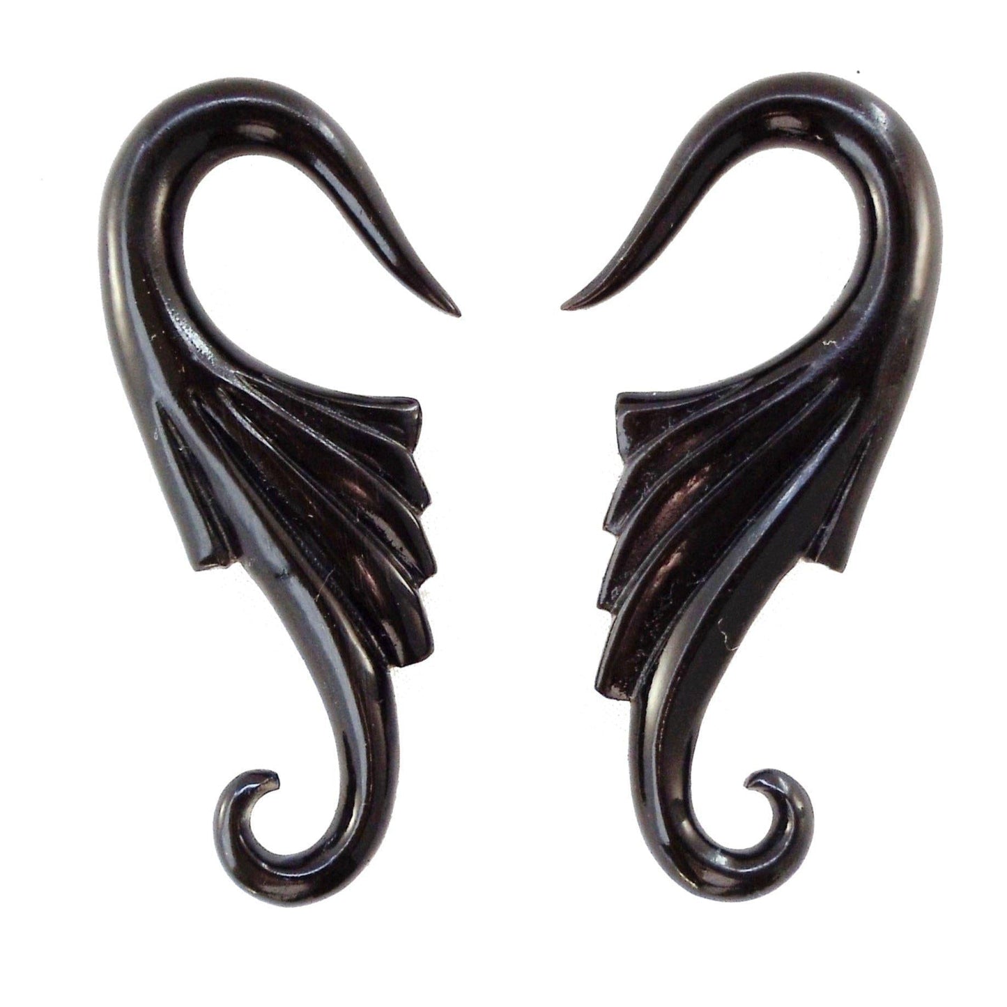 Body Jewelry :|: Wings, 4 gauge earrings, black.