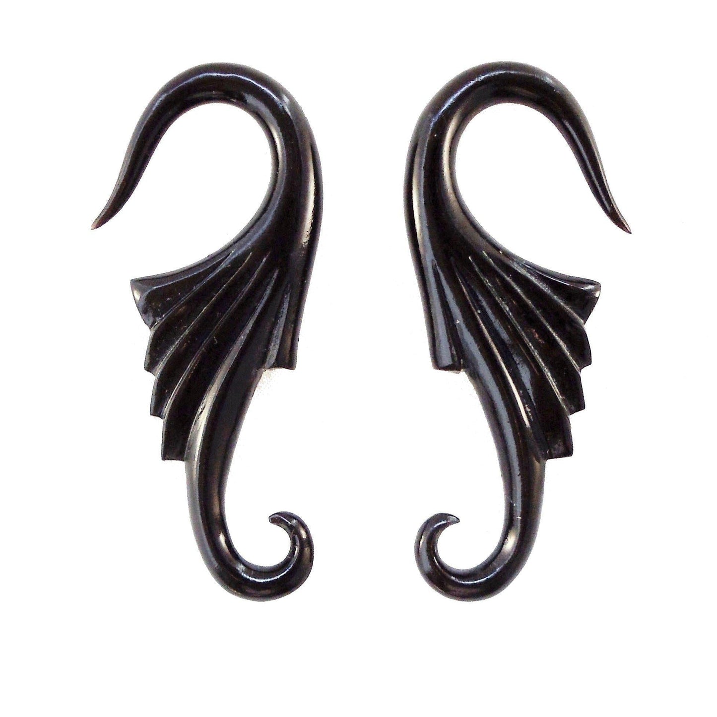 Body Jewelry :|: Wings, 6 gauge earrings, black.