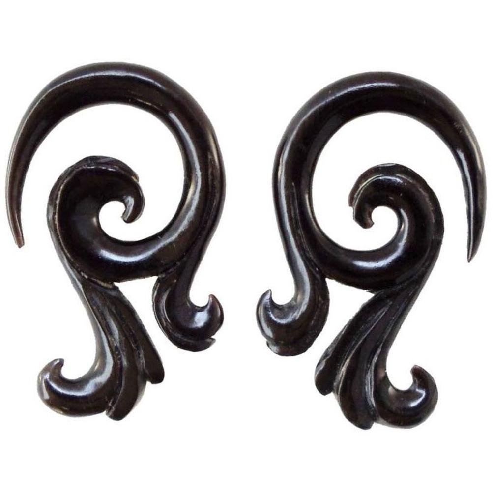 Body Jewelry :|: Celestial Talon. 4 gauge horn. 1 inch W X 1 5/8 inch L | 4 Gauge Earrings