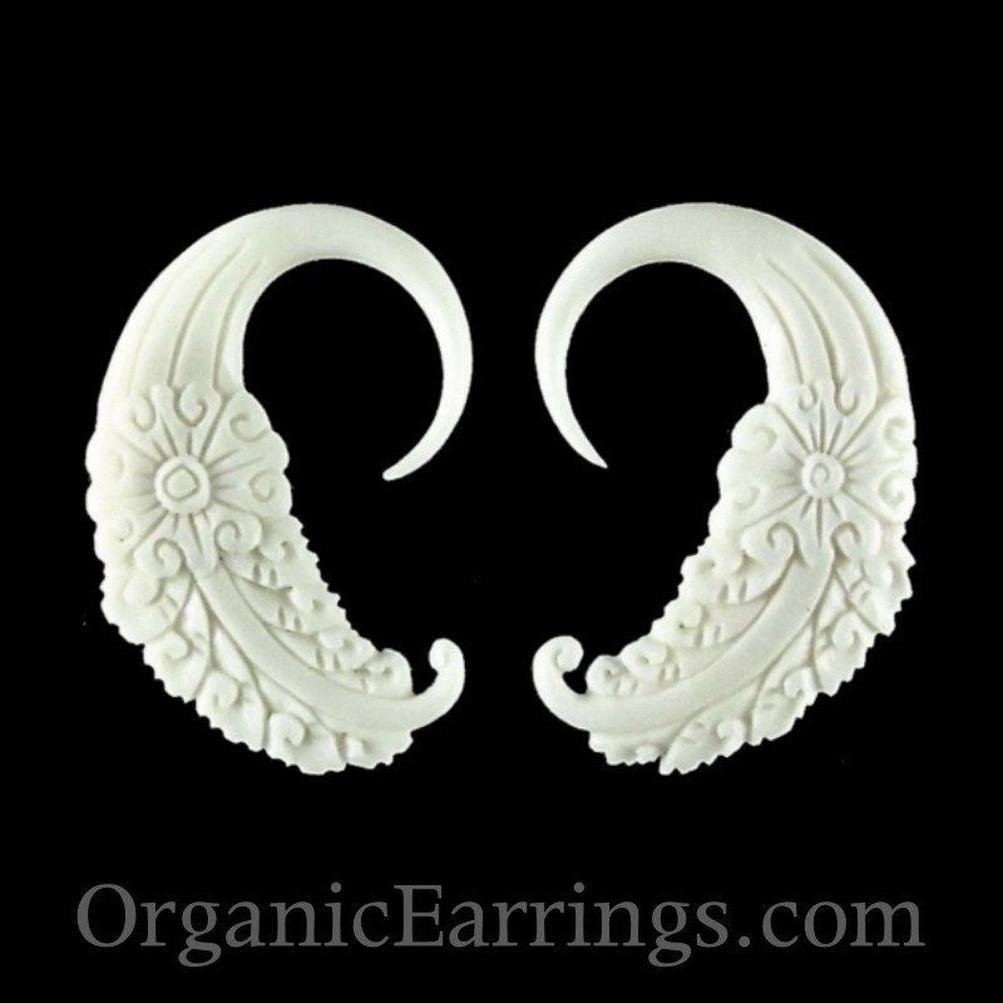 Gauge Earrings :|: Cloud Dream. Bone 10g, Organic Body Jewelry. | Piercing Jewelry