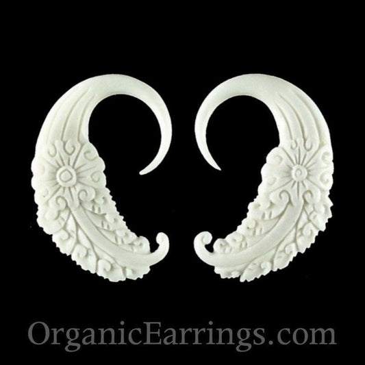 10 gauge Organic Jewelry | Gauges :|: Cloud Dream. 10 gauge bone Earrings. 1 inch W X 1 1/2 inch L | Body Jewelry