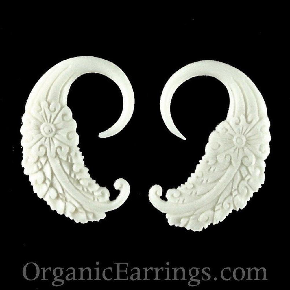 Gauge Earrings :|: Cloud Dream. Bone 8g, Organic Body Jewelry. | Piercing Jewelry