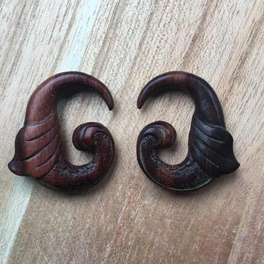 Rosewood Earrings for stretched ears | piercing jewelry 