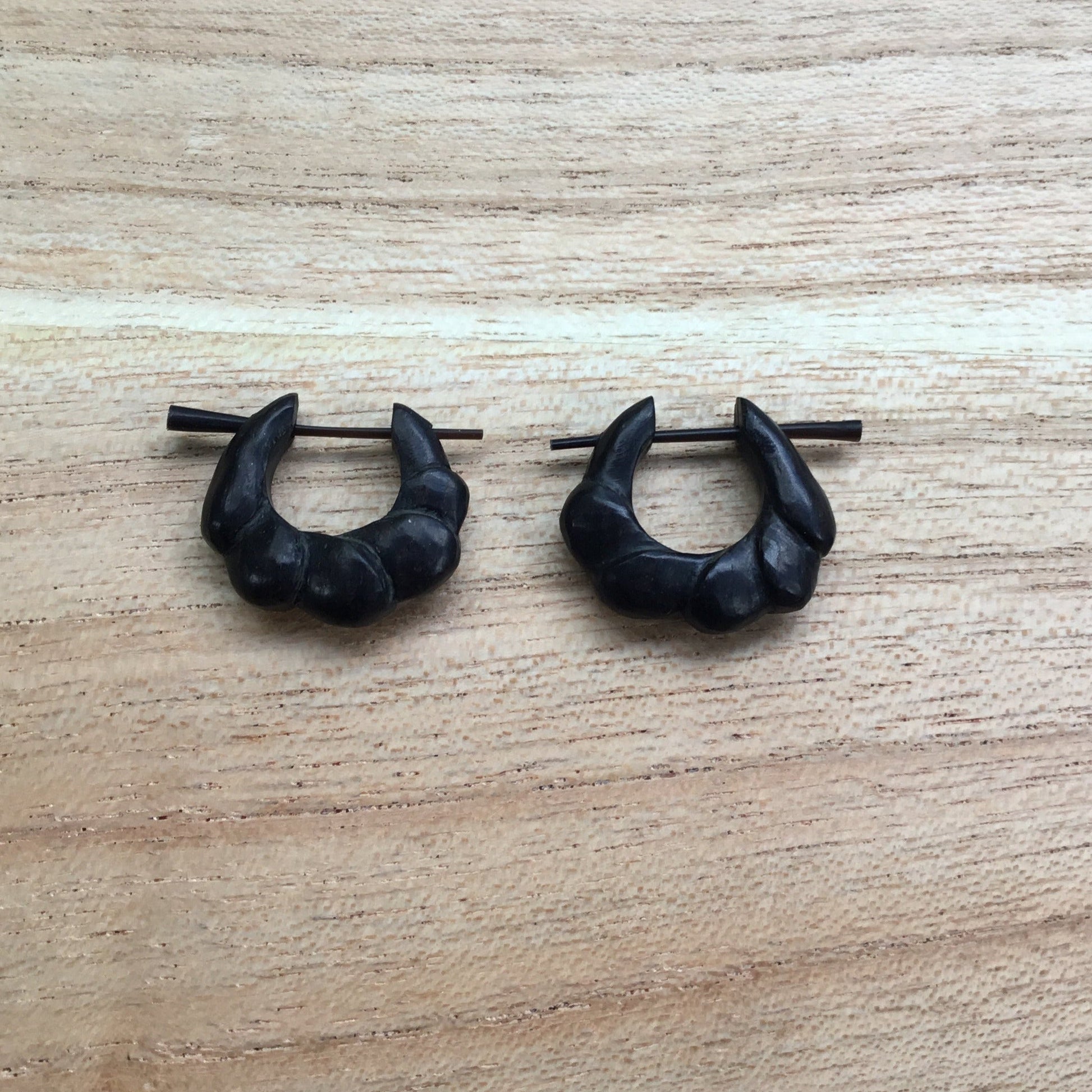 small black hoop earrings