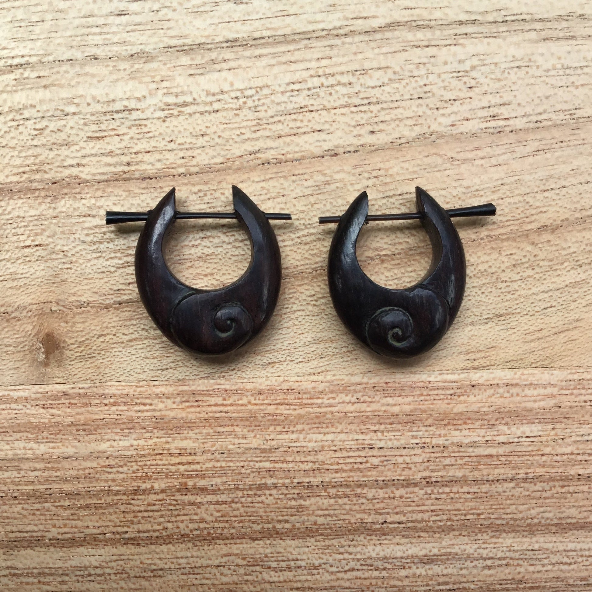 small wood earrings
