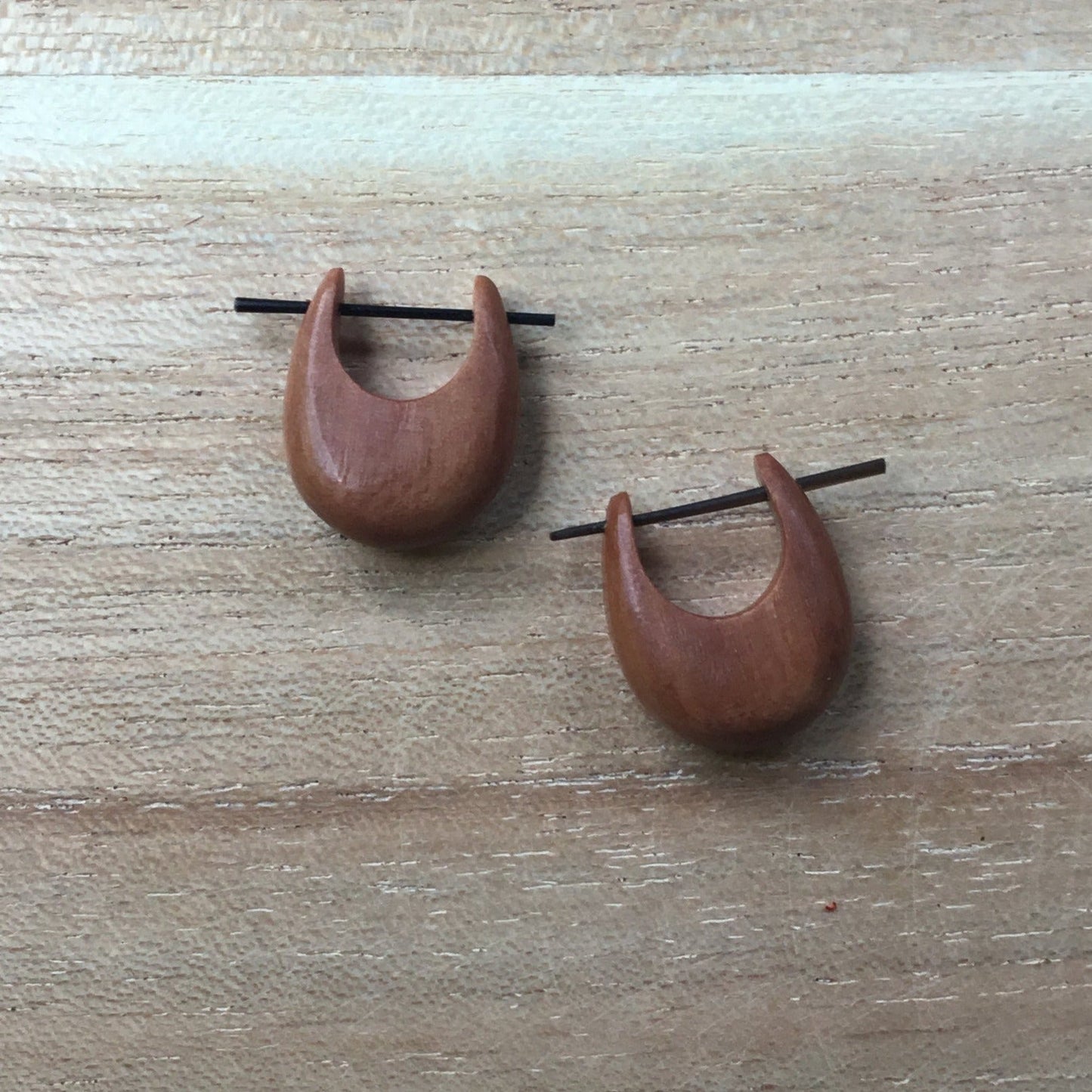 small wood post earrings.