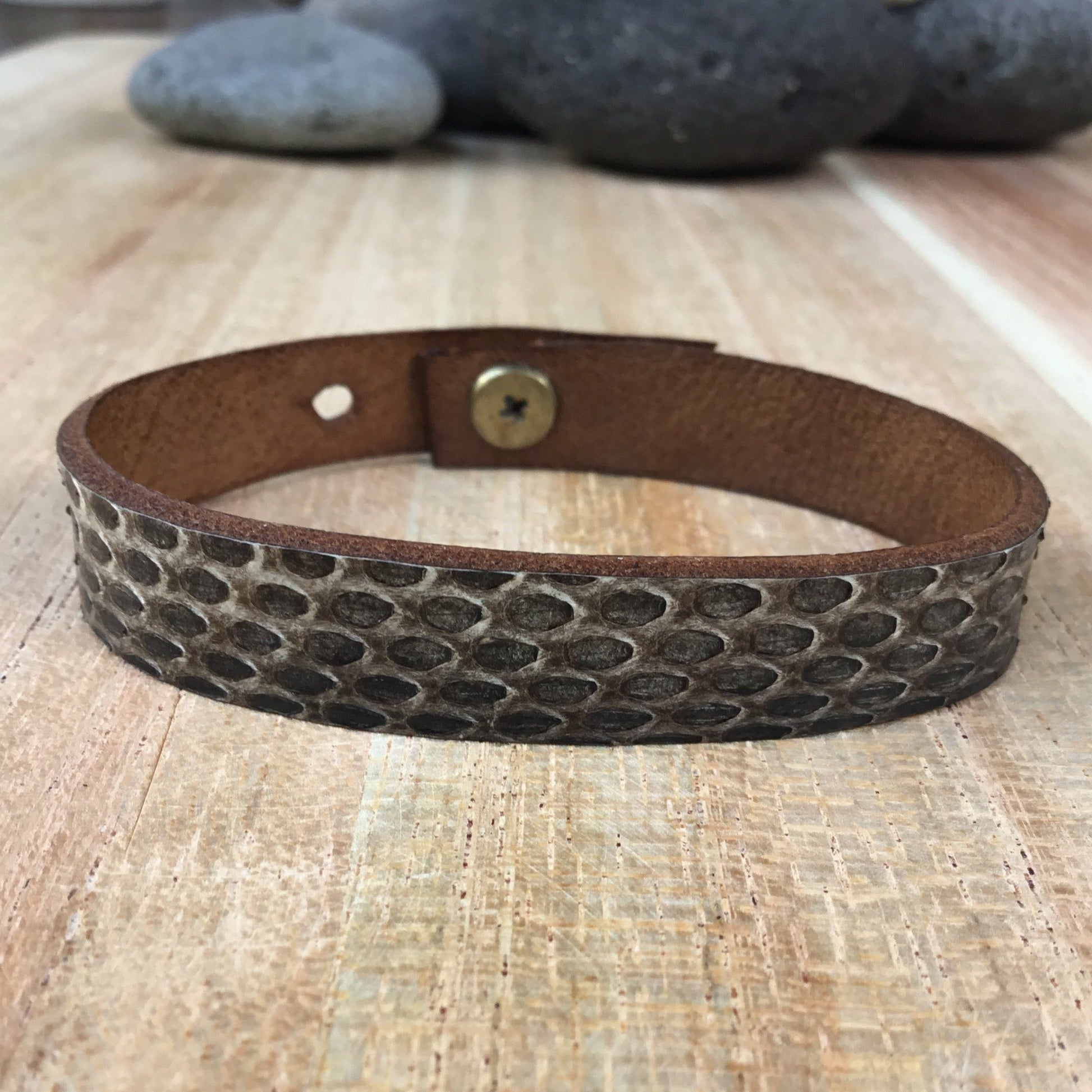 snakeskin bracelet, leather armband.