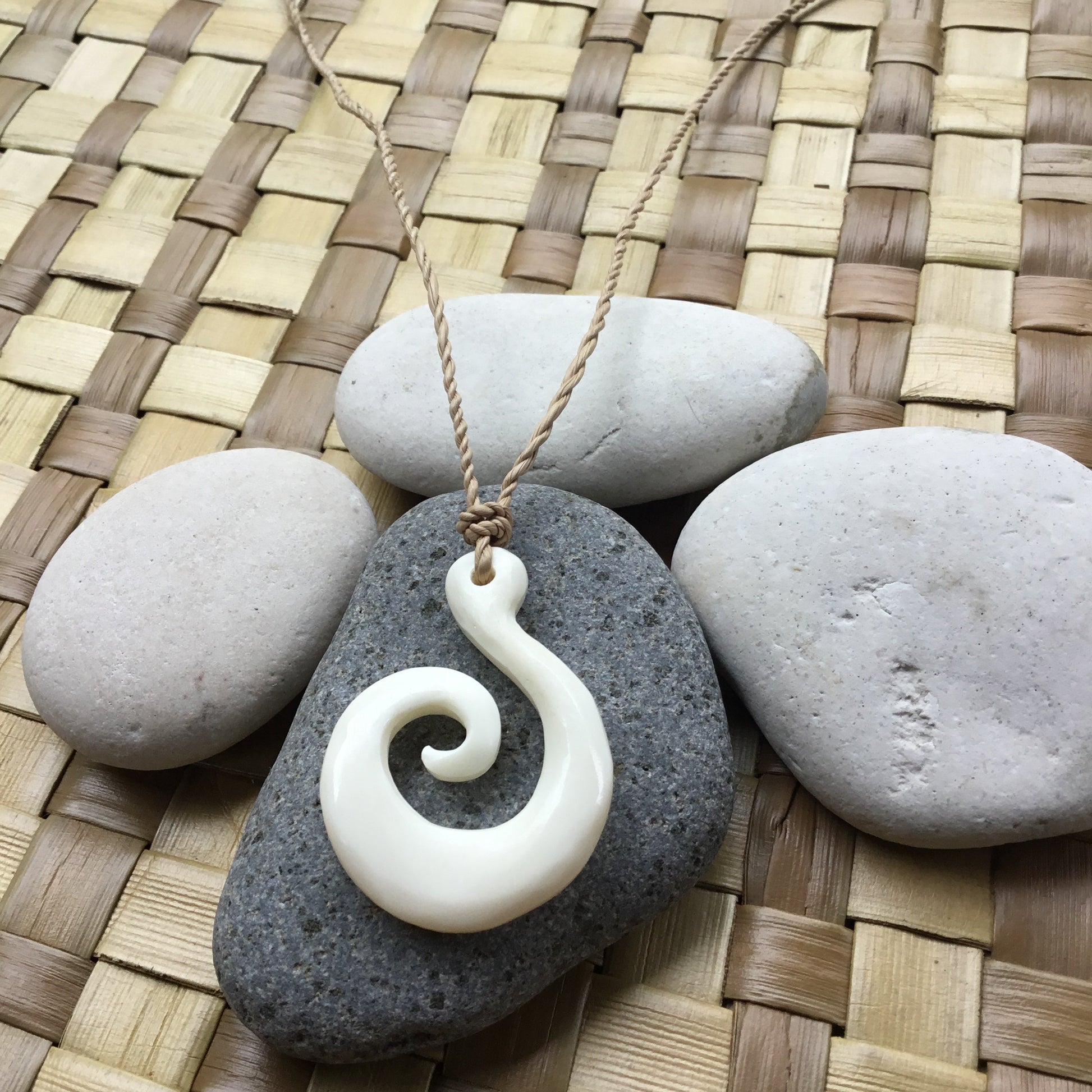Bone Jewelry  Hawaiian Spiral of Life Bone Necklace. Carved Jewelry.