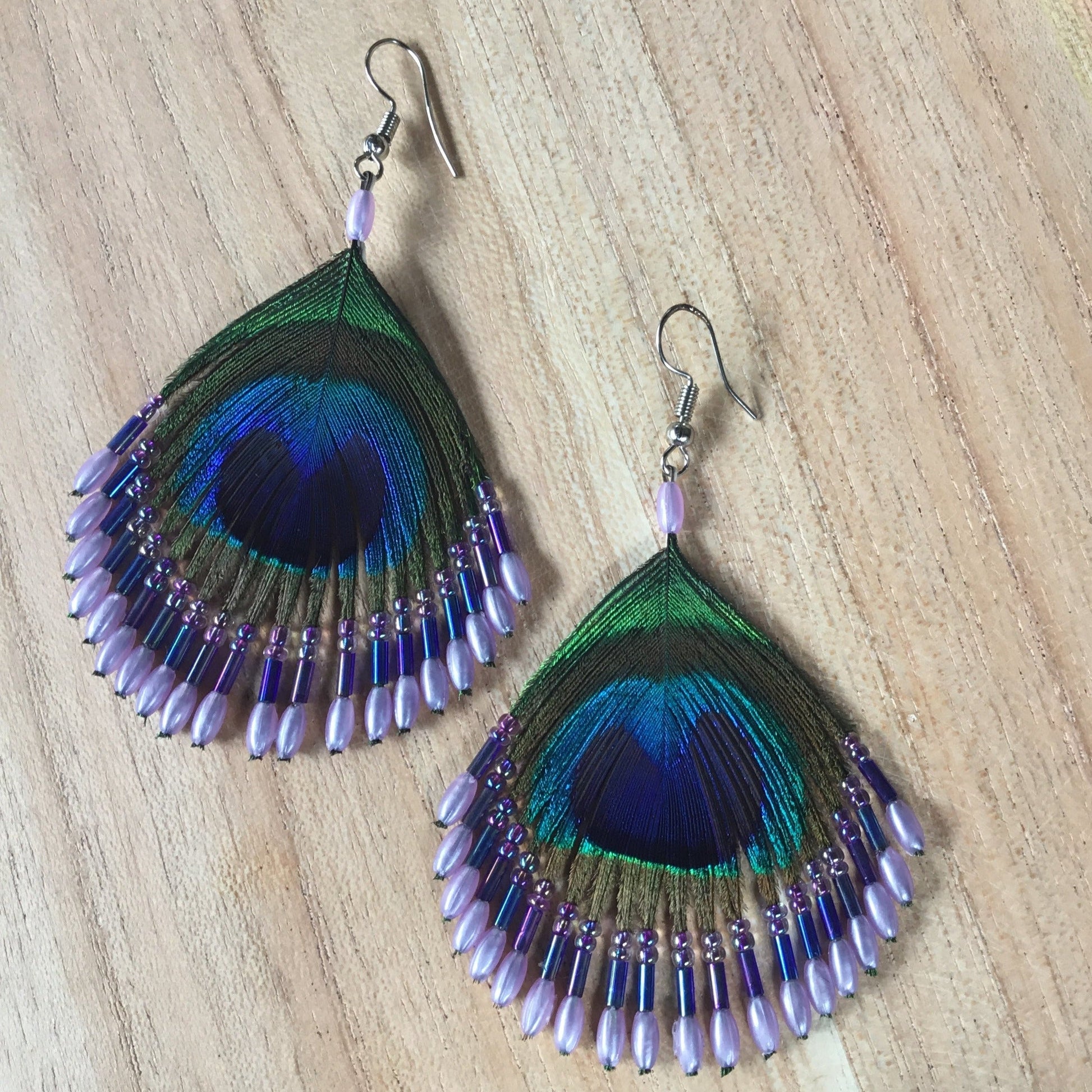 stainless peacock earrings.