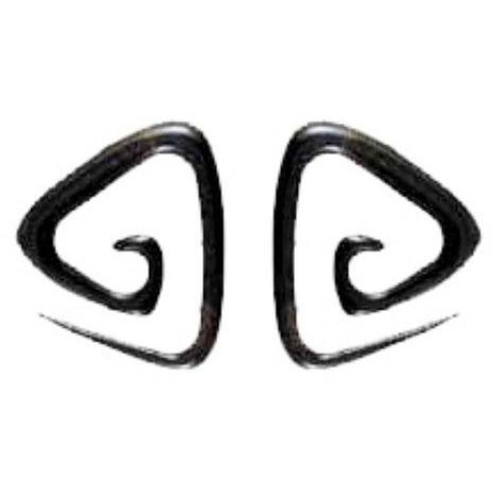 Body Jewelry :|: Triangle Spiral. Horn 6g gauge earrings.
