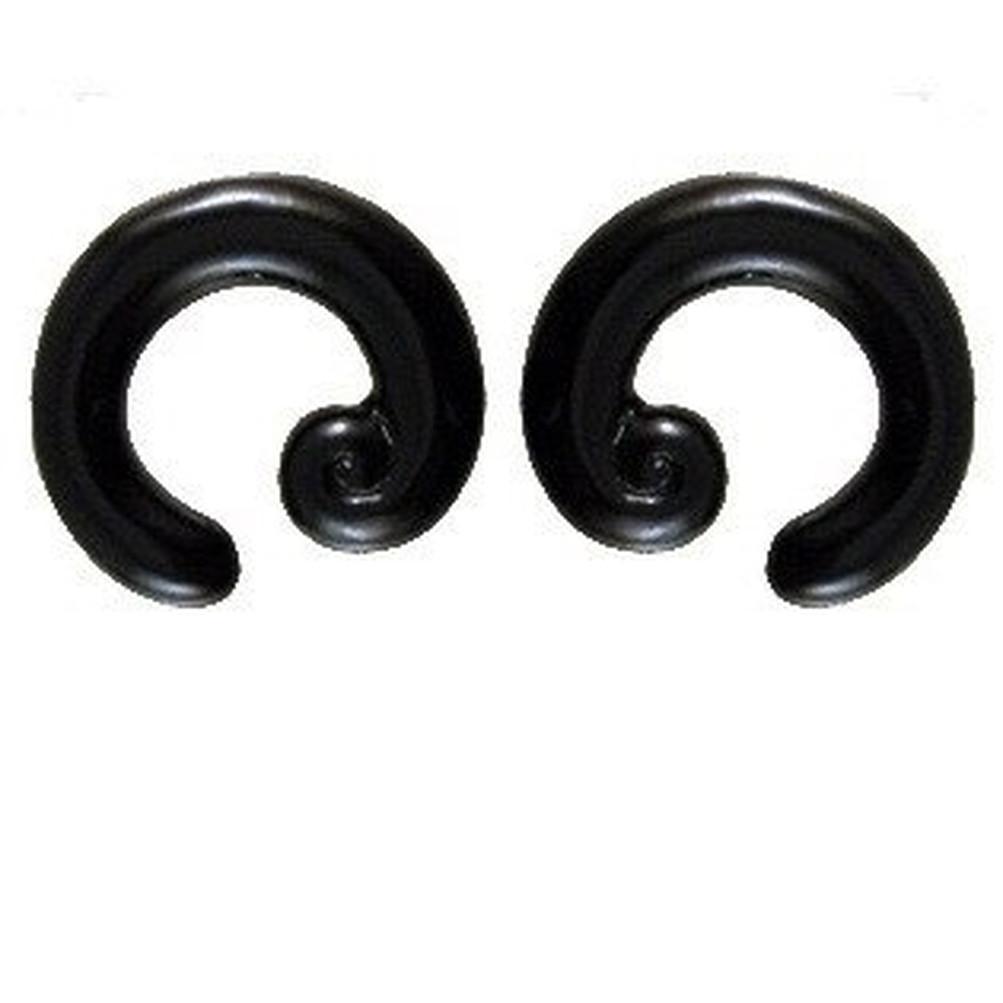 Body Jewelry :|: Hoops. Black Horn 00 gauge Earrings. | Gauges