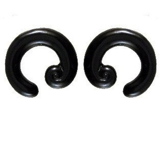 For stretched ears Gauges for Ears | Body Jewelry :|: Hoops. Black Horn 00 gauge Earrings. | Gauges