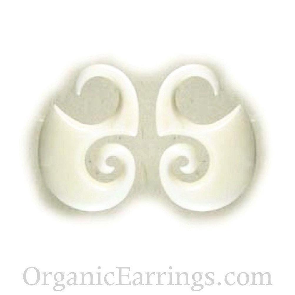 Gauges :|: White 10 gauge earrings,