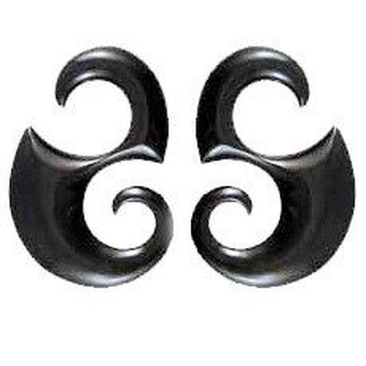For stretched lobes Black Gauges | Piercing Jewelry :|: Horn, 2 gauge earrings,