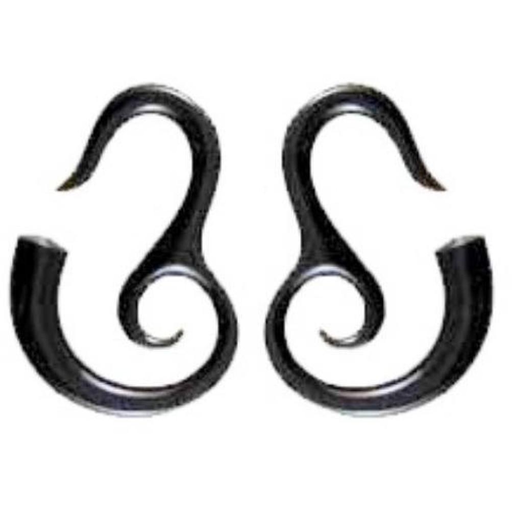 Gauge Earrings :|: Mandalay Spirals. Horn 6g gauge earrings.