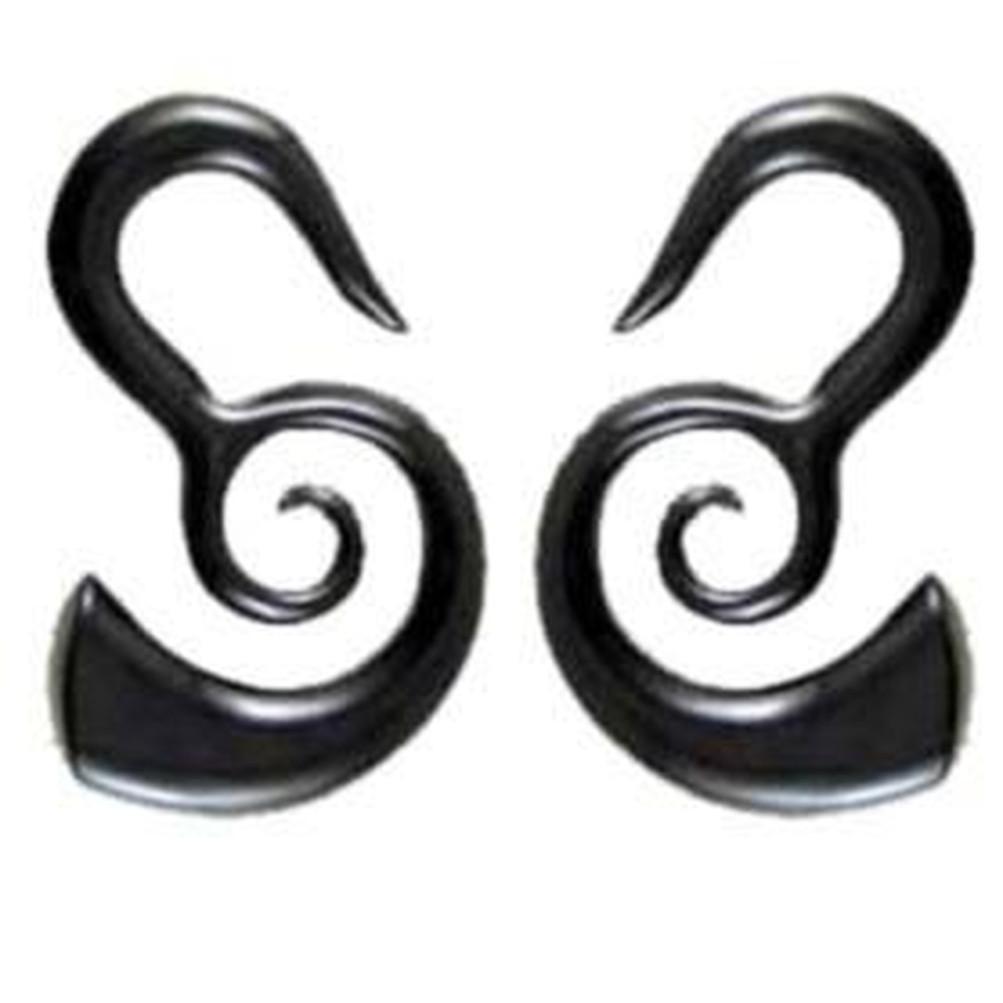 Body Jewelry :|: Borneo Spirals. Horn 2g gauge earrings.