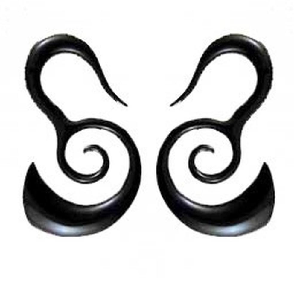 Organic Body Jewelry :|: Borneo Spirals. Horn 4g, Organic Body Jewelry. | 4 Gauge Earrings