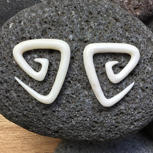 Gauged Bone Earrings | 4 gauge earrings, white body jewelry