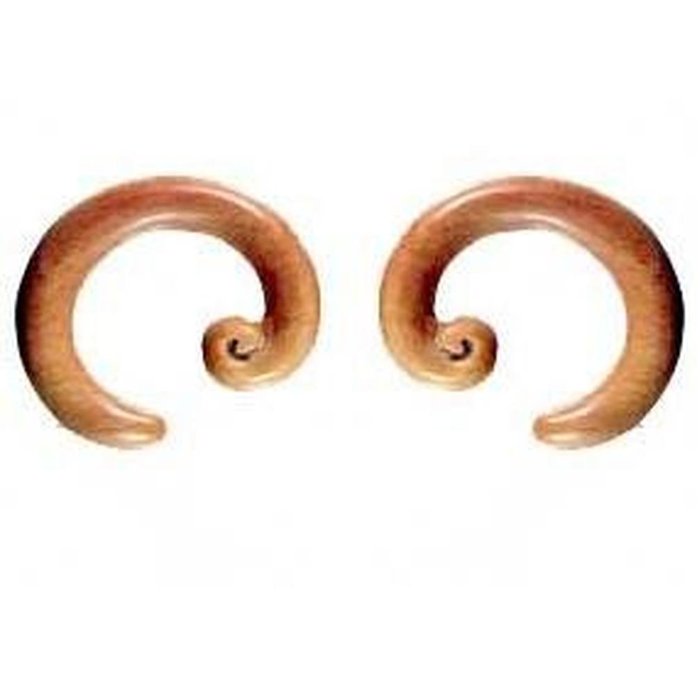 Body Jewelry :|: Spiral Hoop. Fruit Wood 2g gauge earrings.