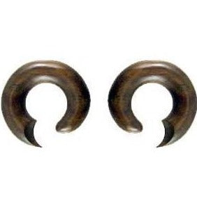 Wood Body Jewelry :|: Smooth Talon. Wooden Earrings, rosewood. 00 gauge | Gauges