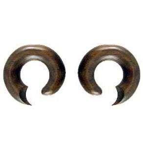 Unisex Gauged Earrings and Organic Jewelry | 00 Gauge Earrings :|: Talon Hoop. Rosewood 00g, Organic Body Jewelry. | Wood Body Jewelry