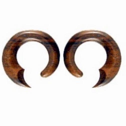 2g All Wood Earrings | Wood Body Jewelry :|: Rosewood Earrings, 2 gauge | 2 Gauge Earrings